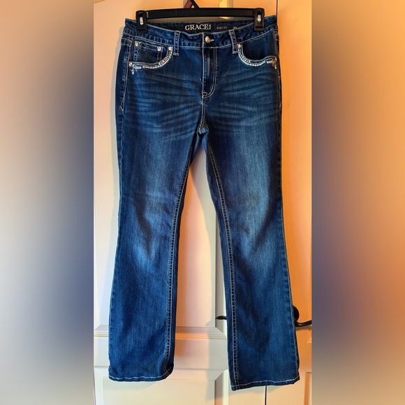 GRACE IN LA WOMEN'S
JEANS - AZTEC Grace Medium Blue Flare Jeans - Picture 3 of 16